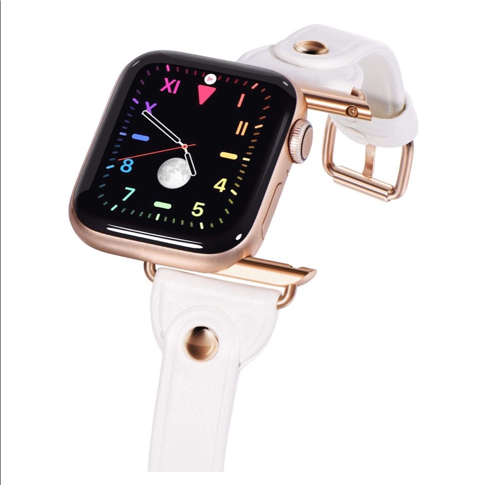White leather band watch